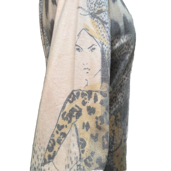 Sempre Woman's Dress Designed In Italy Human Artwork Leopard Sz M - Picture 3 of 12